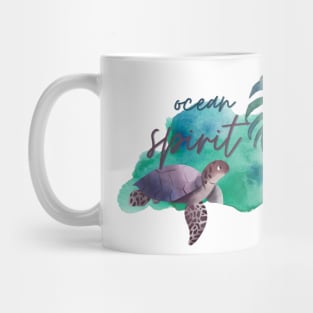 Ocean Spirit Watercolour Turtle Palm Mug